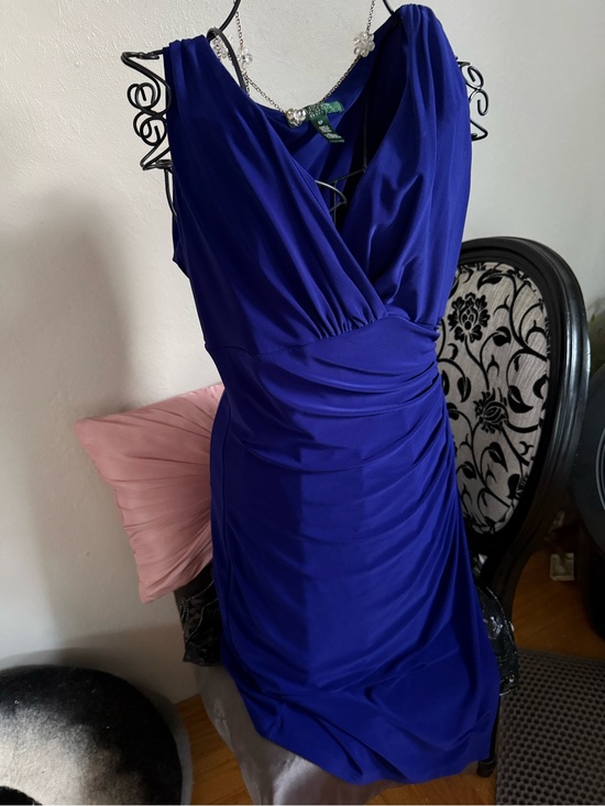 Ralph Lauren Dresses & Skirts - Ralph Lauren Cobalt Blue Draped V-Neck Dress